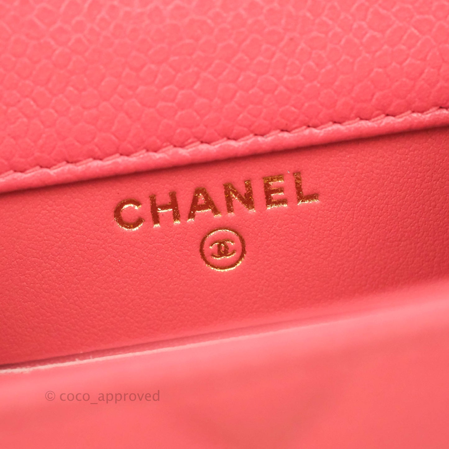 Chanel Golden Class Phone Holder With Chain Pink Caviar Gold Hardware