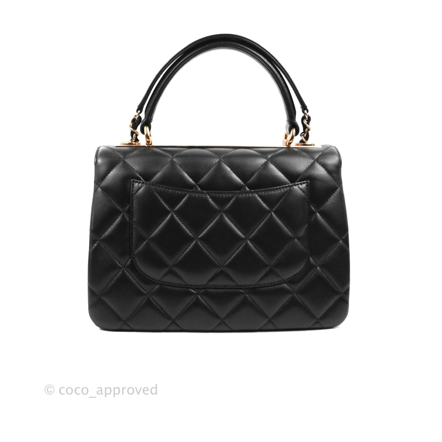 Chanel Small Trendy CC Black Lambskin Rose Gold Hardware 22C