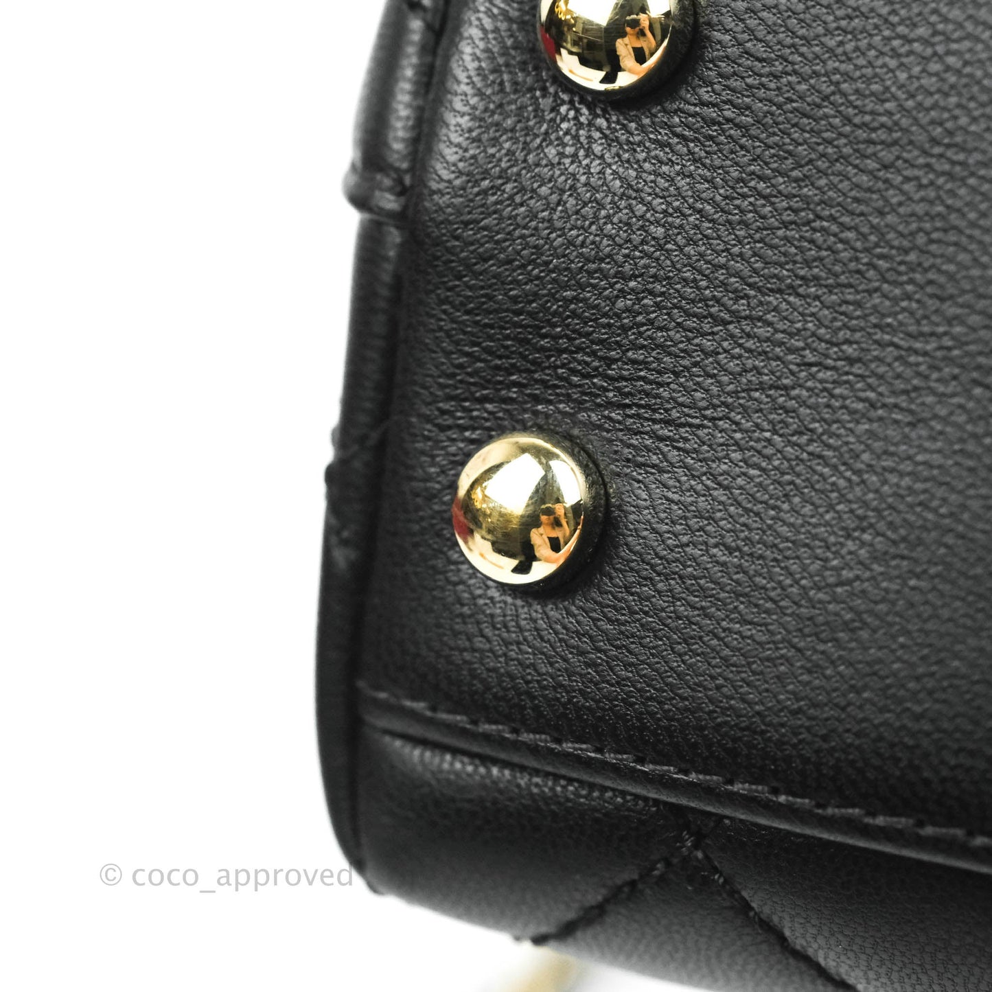Chanel Quilted Mini Rainbow Coco Handle Bag Lambskin Black Gold Hardware
