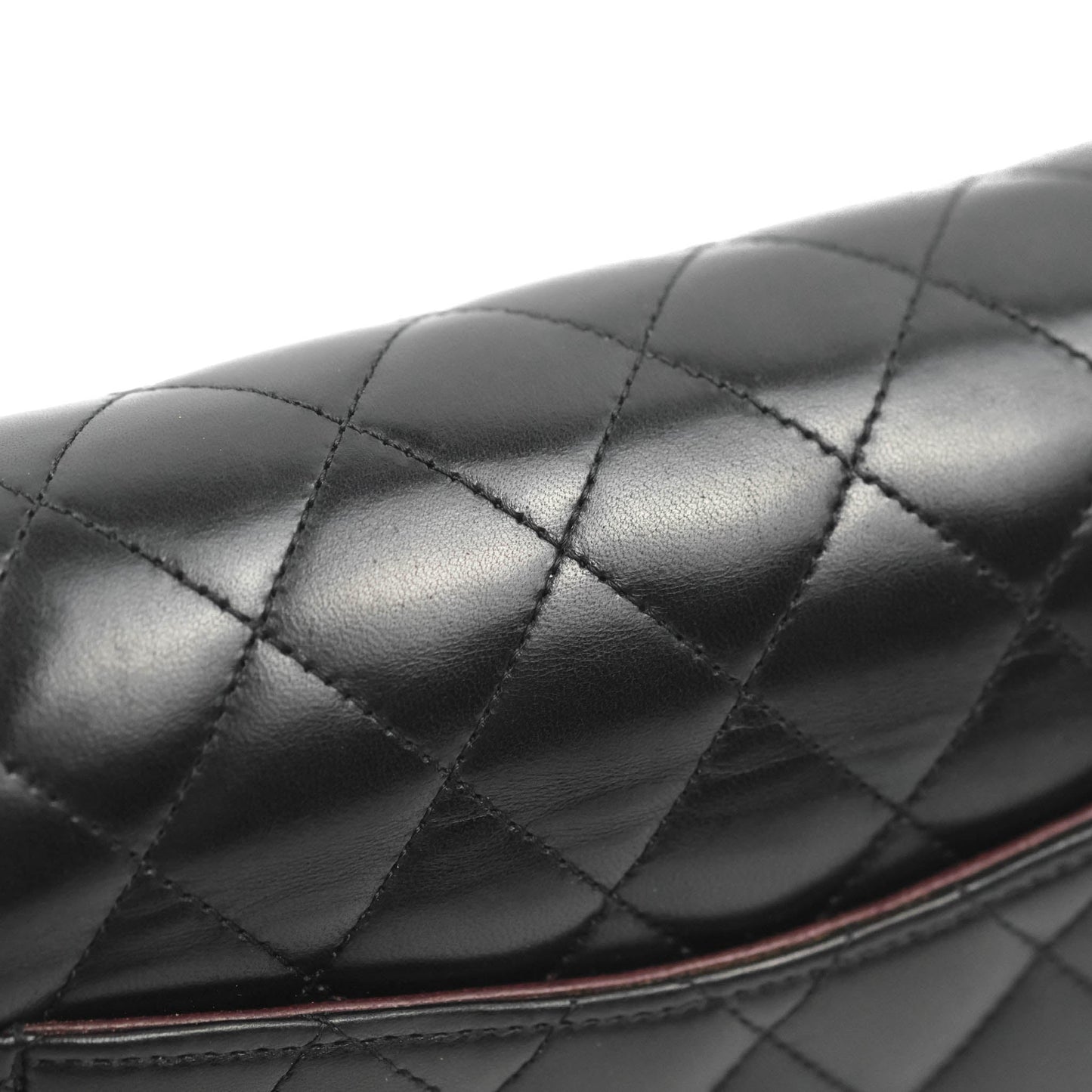 Chanel Classic M/L Medium Flap Quilted Black Lambskin Silver Hardware
