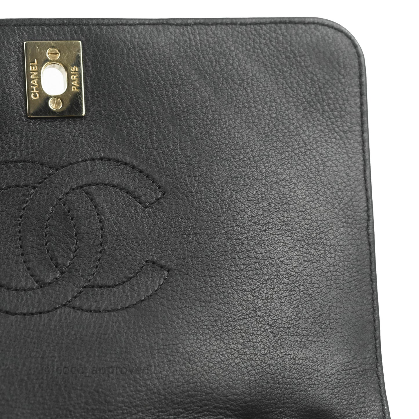 Chanel Small Statement Chevron Flap Bag Black Gold Hardware