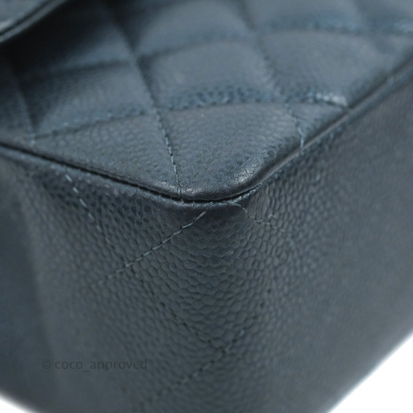 Chanel Small Classic Flap Quilted Iridescent Navy Caviar Gold Hardware 18S