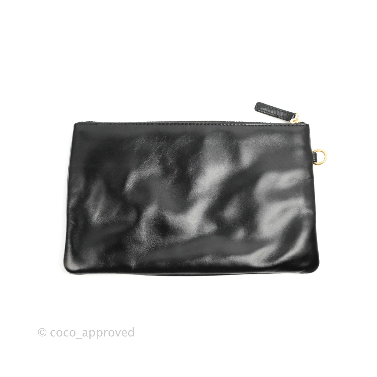 Chanel 22 Small Black Shiny Calfskin Aged Gold Hardware