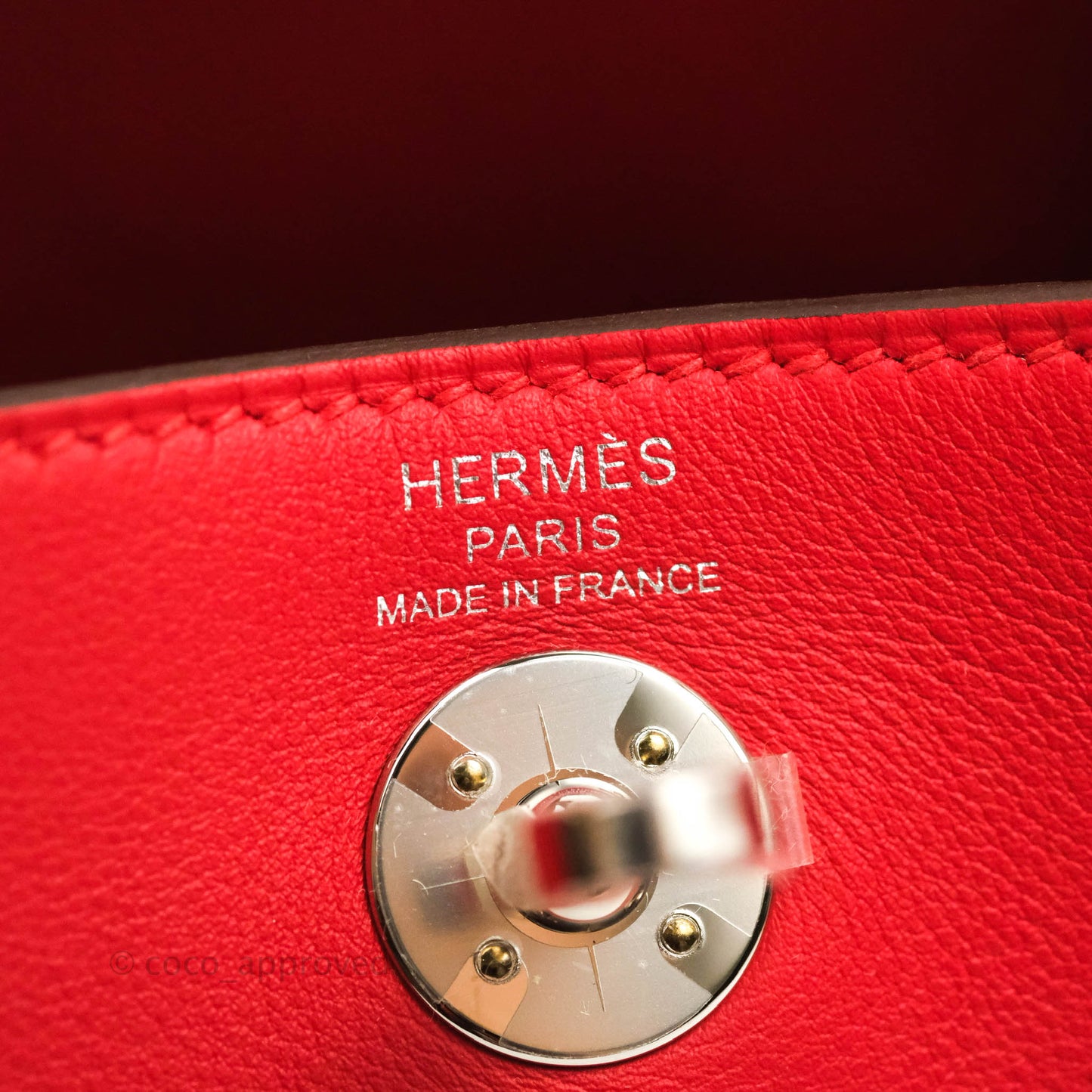 Hermès Mini Lindy 20 Red Swift Palladium Hardware