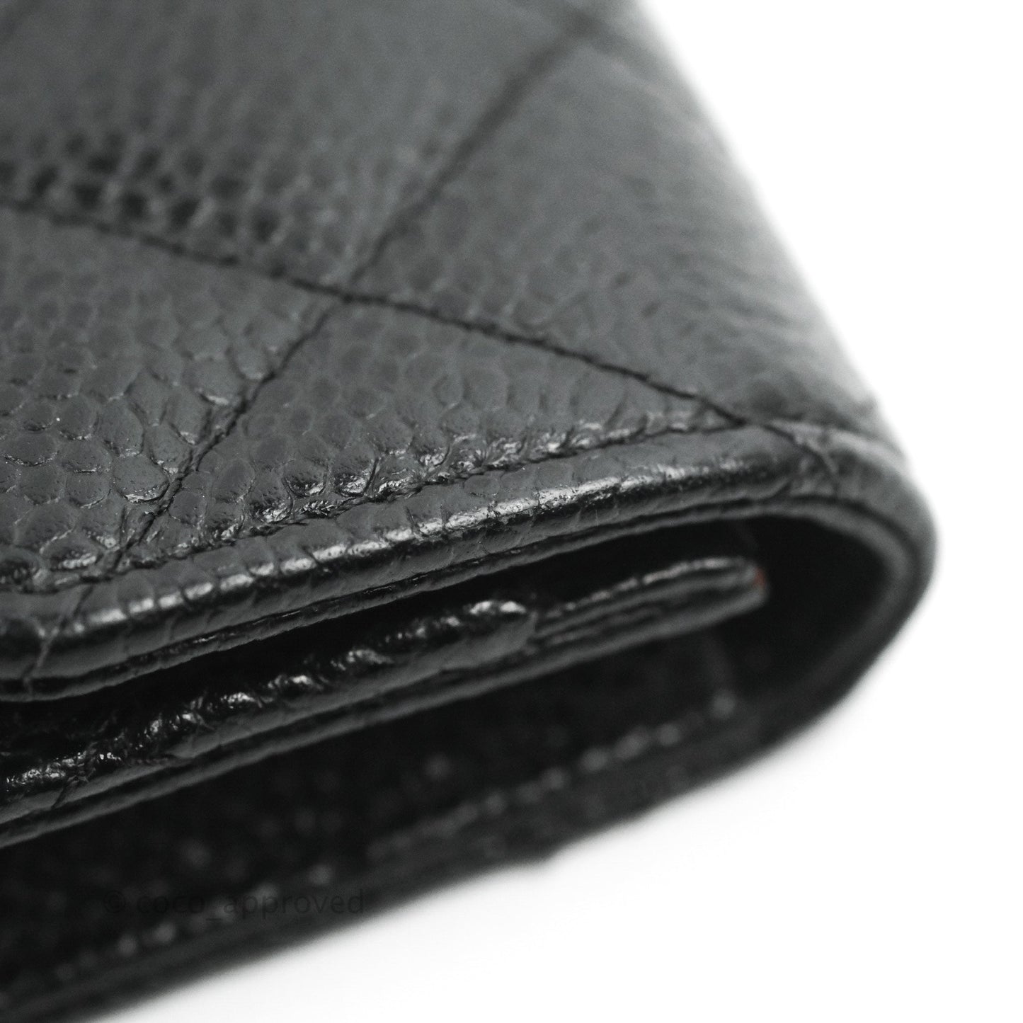 Chanel Quilted Flap Card Holder Black Caviar Gold Hardware