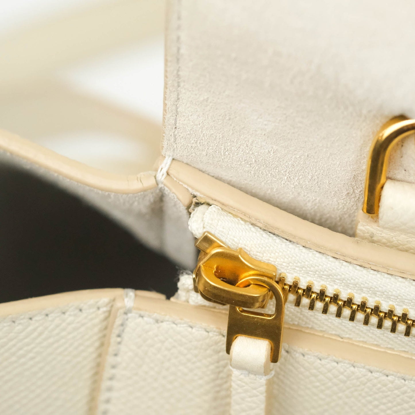 Celine Mini Belt Bag White Grained Calfskin Gold Hardware