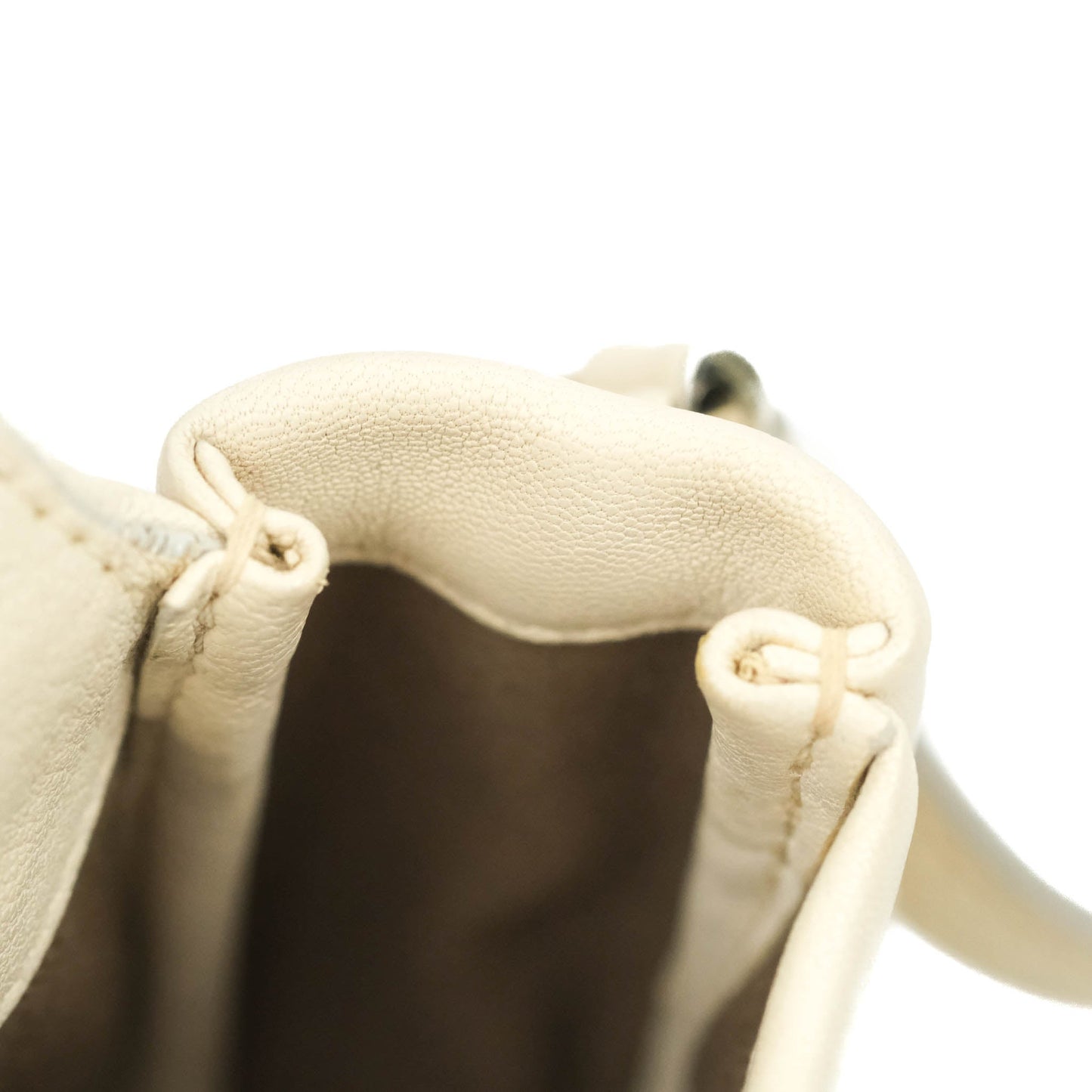 Chanel Flat Quilted Mini Flap Bag Ivory Calfskin Gold Hardware