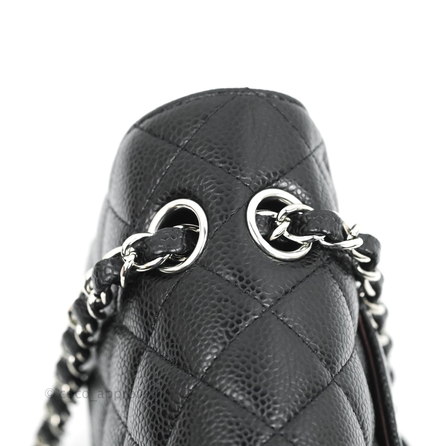 Chanel Classic M/L Medium Flap Quilted Black Caviar Silver Hardware