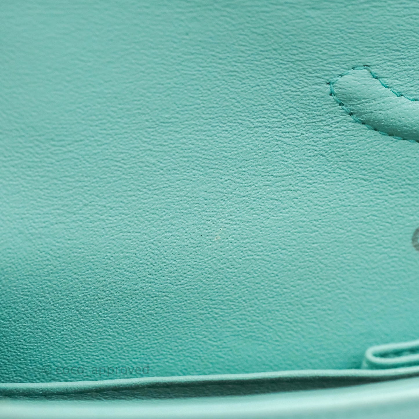 Chanel Small Classic Quilted Flap Tiffany Blue Lambskin Silver Hardware