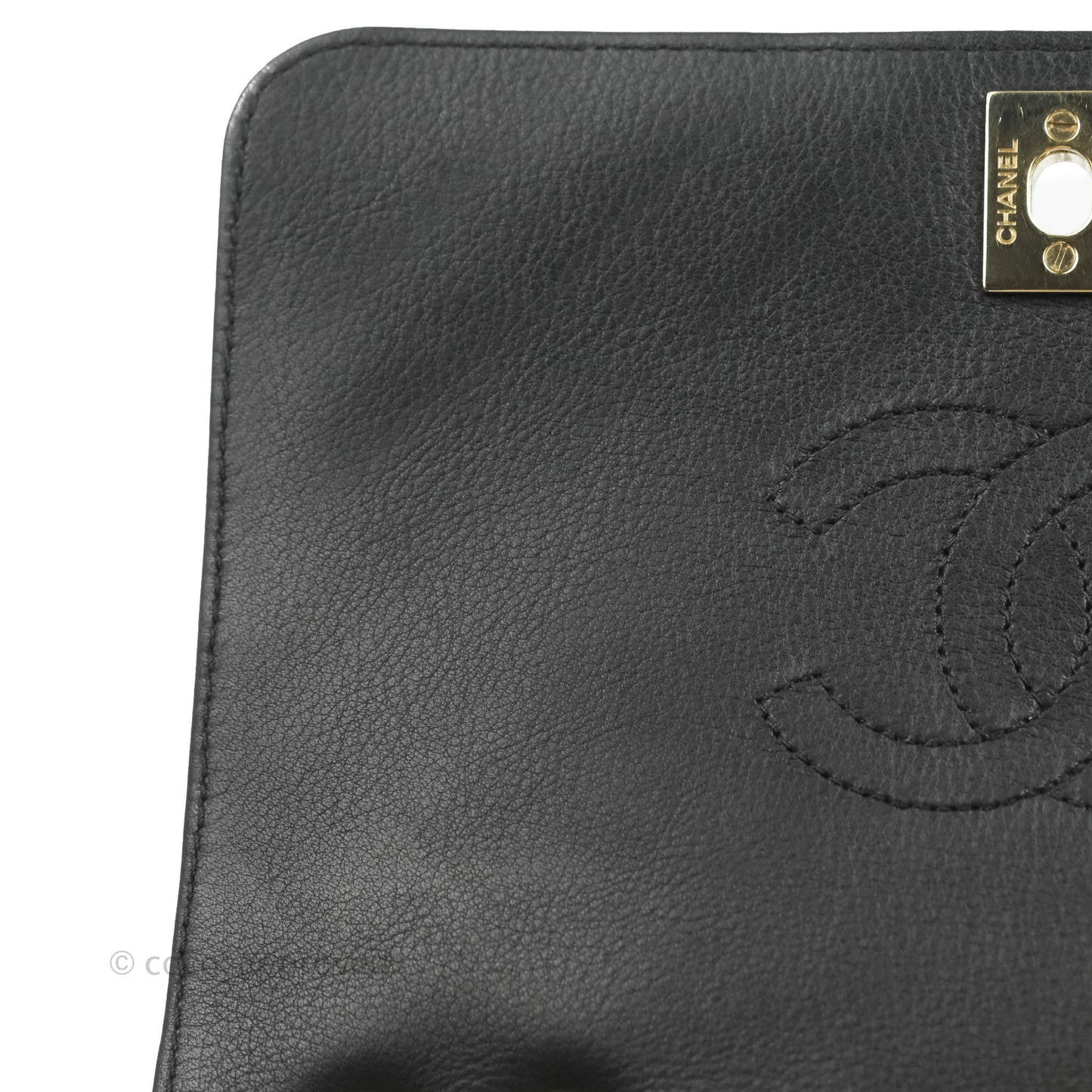 Chanel Small Statement Chevron Flap Bag Black Gold Hardware