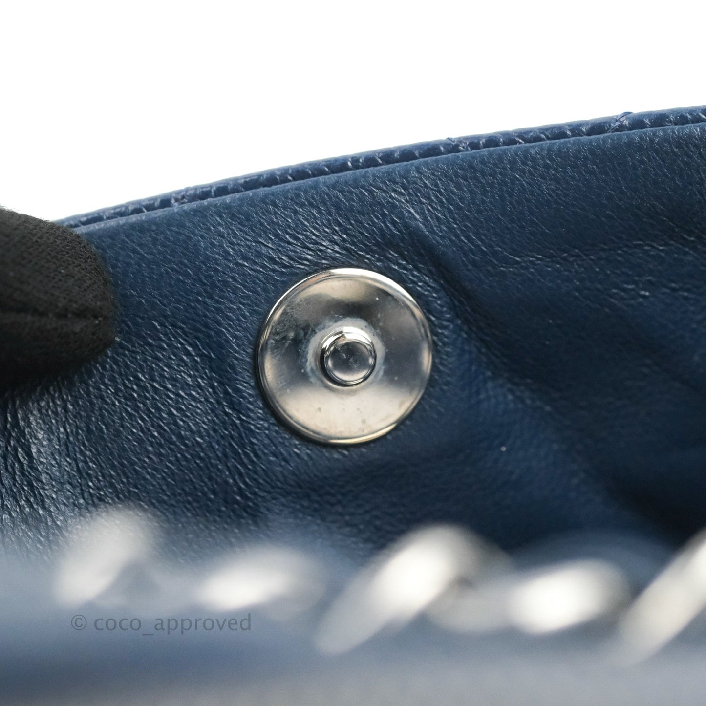 Chanel Quilted Large Classic Camera Bag Navy Caviar Silver Hardware