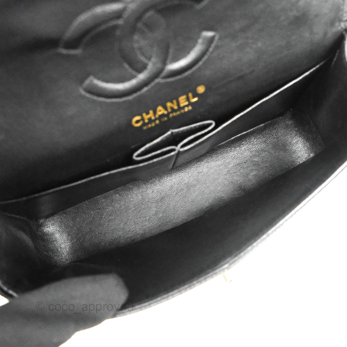 Chanel Small Classic Quilted Flap Black Caviar Gold Hardware