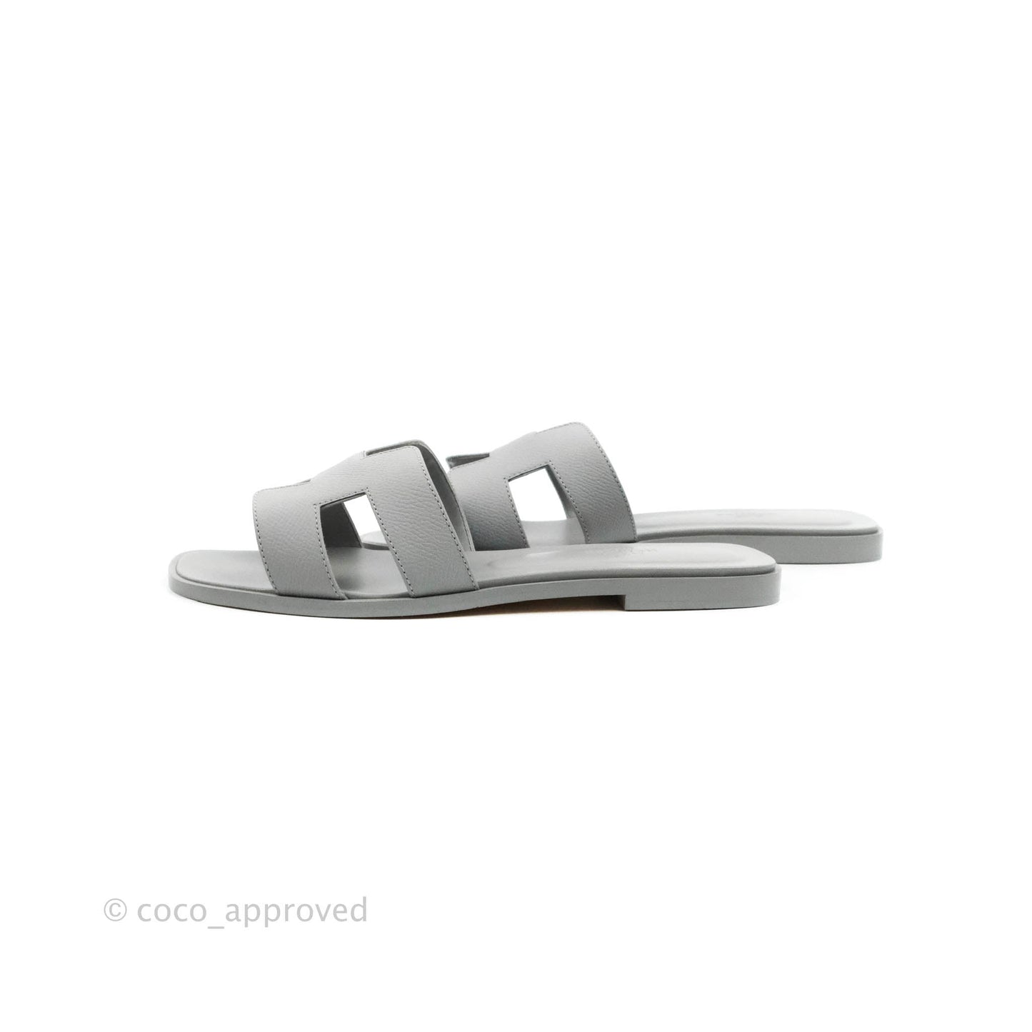 Hermès Oran Sandals Bleu Glacier Size 38