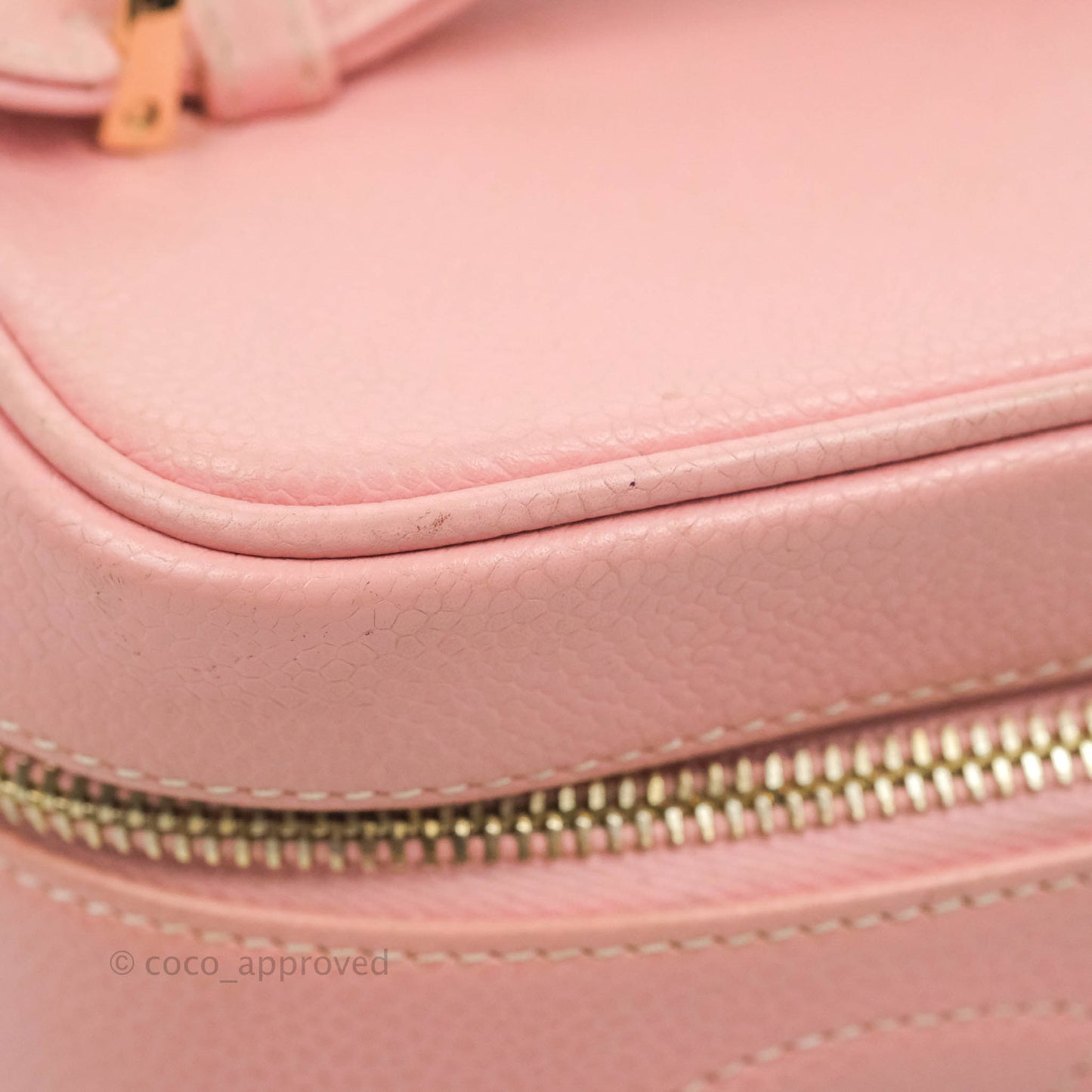 Chanel Vintage Vanity Case Pink Caviar Gold Hardware