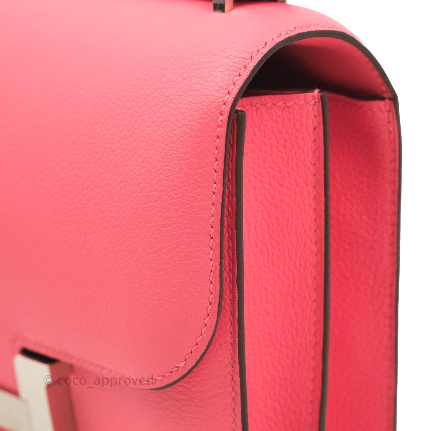 Hermès Constance Mini 18cm Rose Azalee Evercolor Palladium Hardware