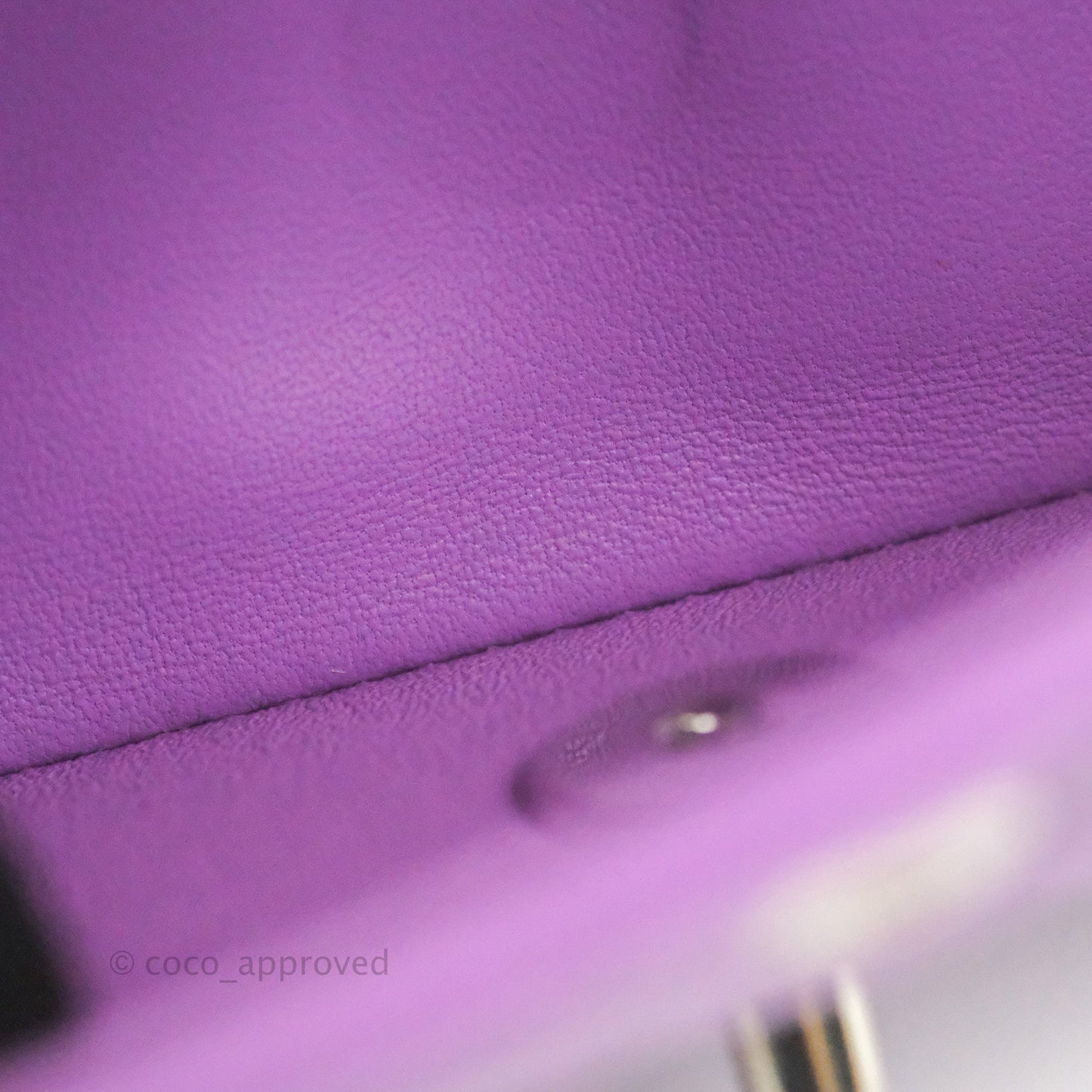 Chanel Classic M/L Medium Flap Quilted Purple Lambskin Silver Hardware 20C