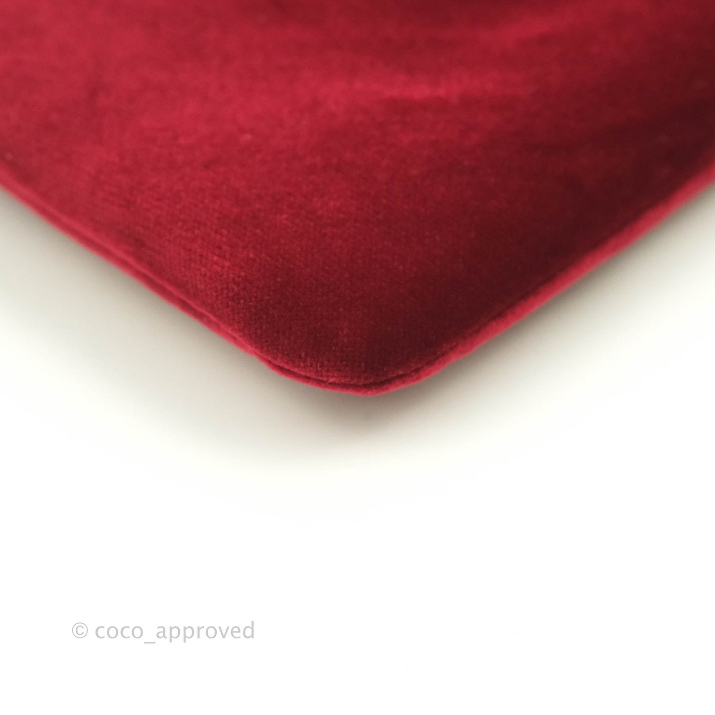 Chanel Red Velvet Pouch Gold Hardware