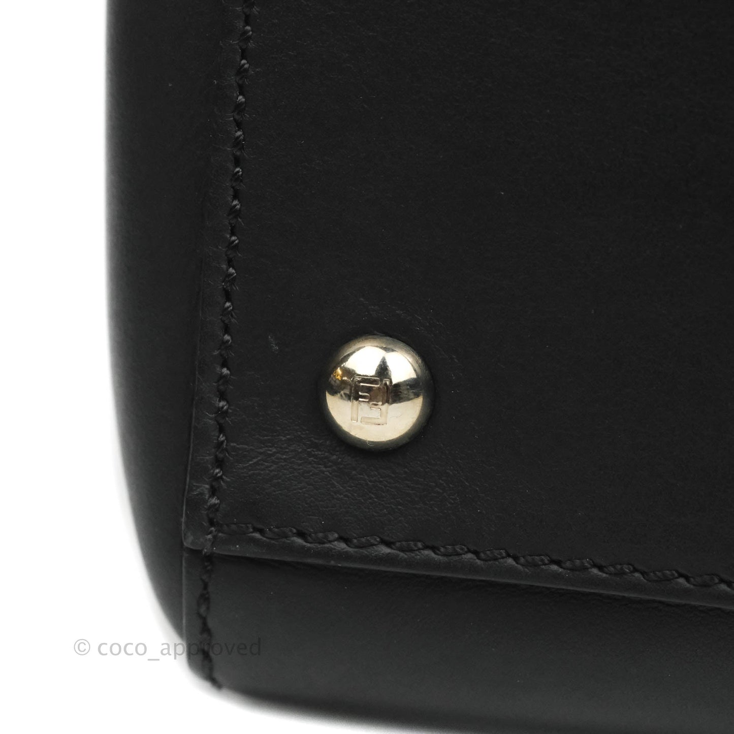 Fendi DotCom Satchel Bag Black Royal Blue Calfskin