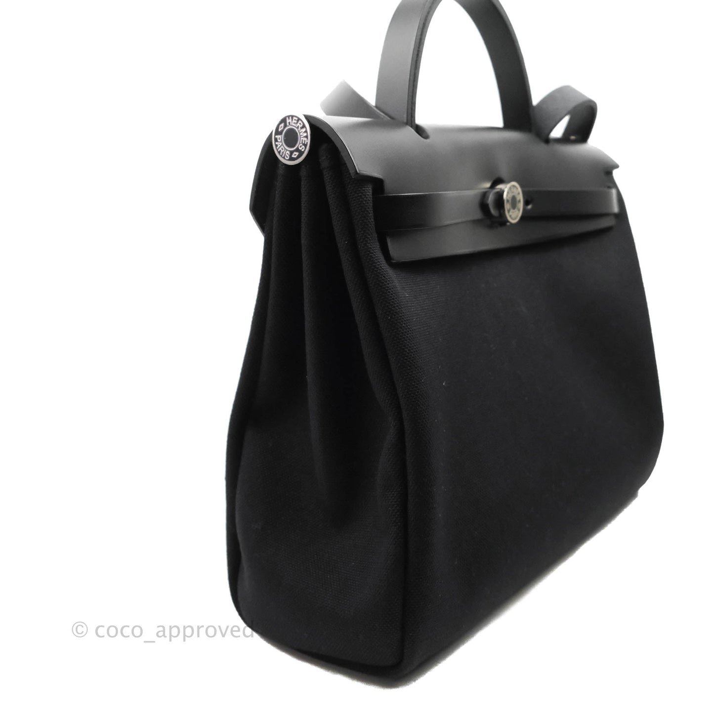 Hermès Herbag Zip 31 Black Canvas Palladium Hardware