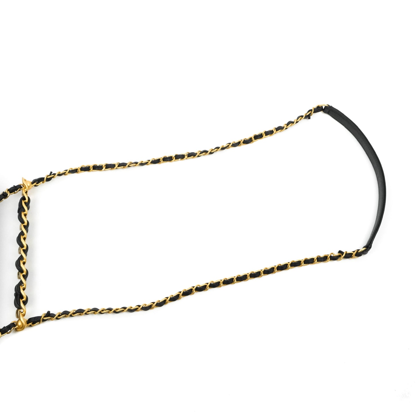 Chanel Small Chain Bar Flap Bag Black Calfskin Aged Gold Hardware