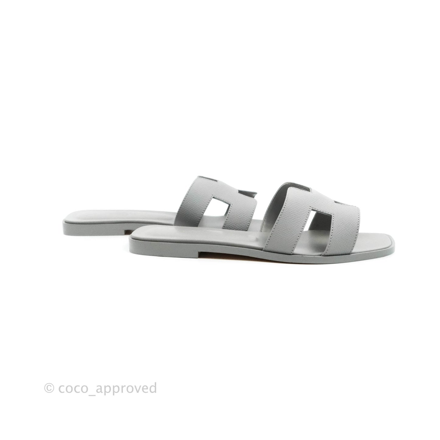 Hermès Oran Sandals Bleu Glacier Size 38