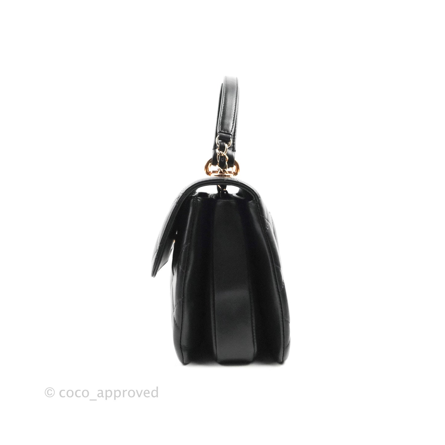 Chanel Small Trendy CC Black Lambskin Rose Gold Hardware 22C