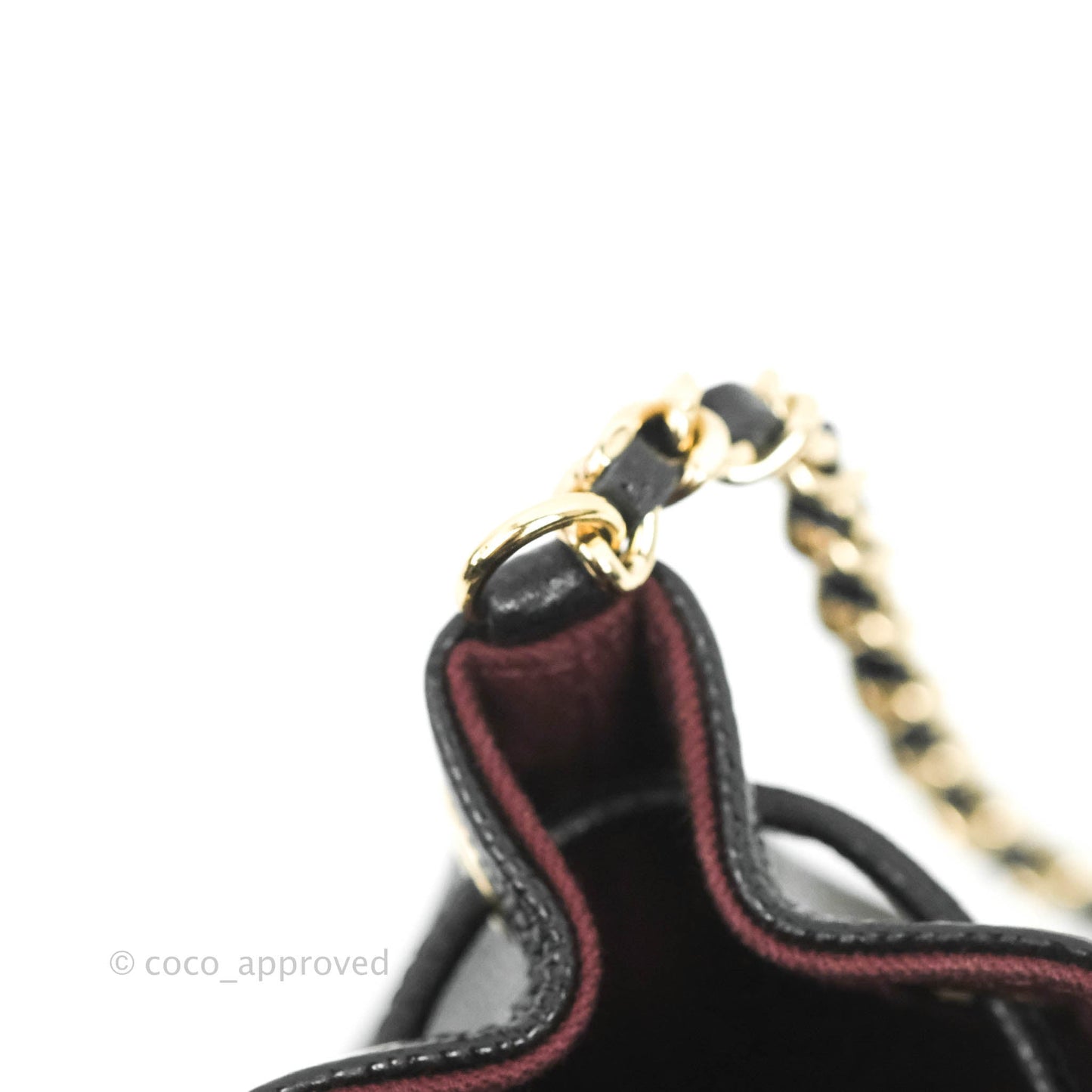 Chanel Mini Bucket with Chain Black Caviar Gold Hardware 22B