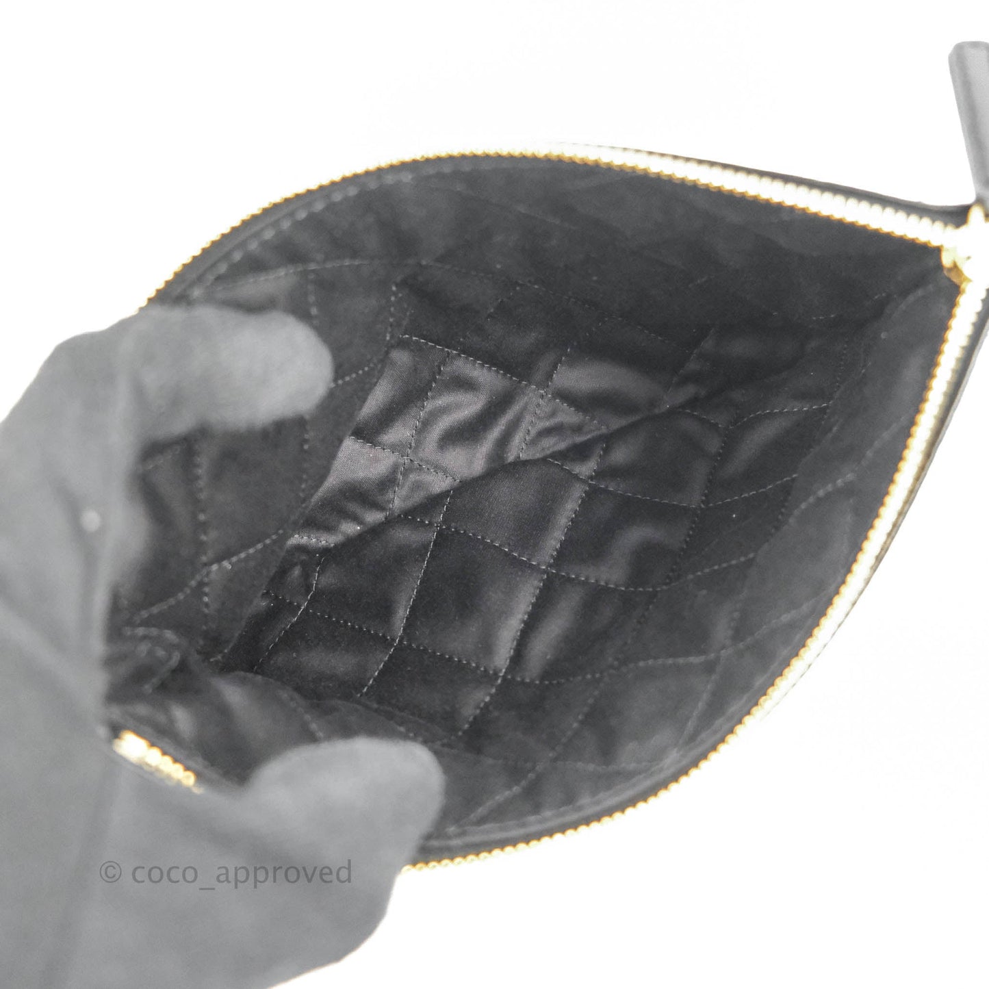 Chanel 22 Small Black Shiny Calfskin Aged Gold Hardware
