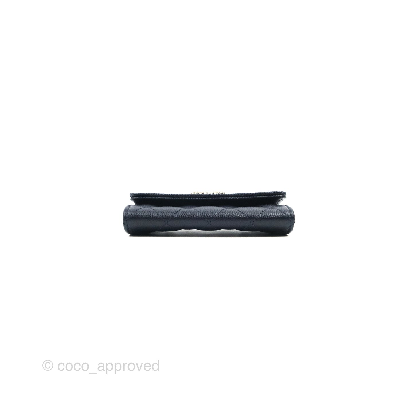 Chanel Quilted Flap Card Holder Navy Caviar