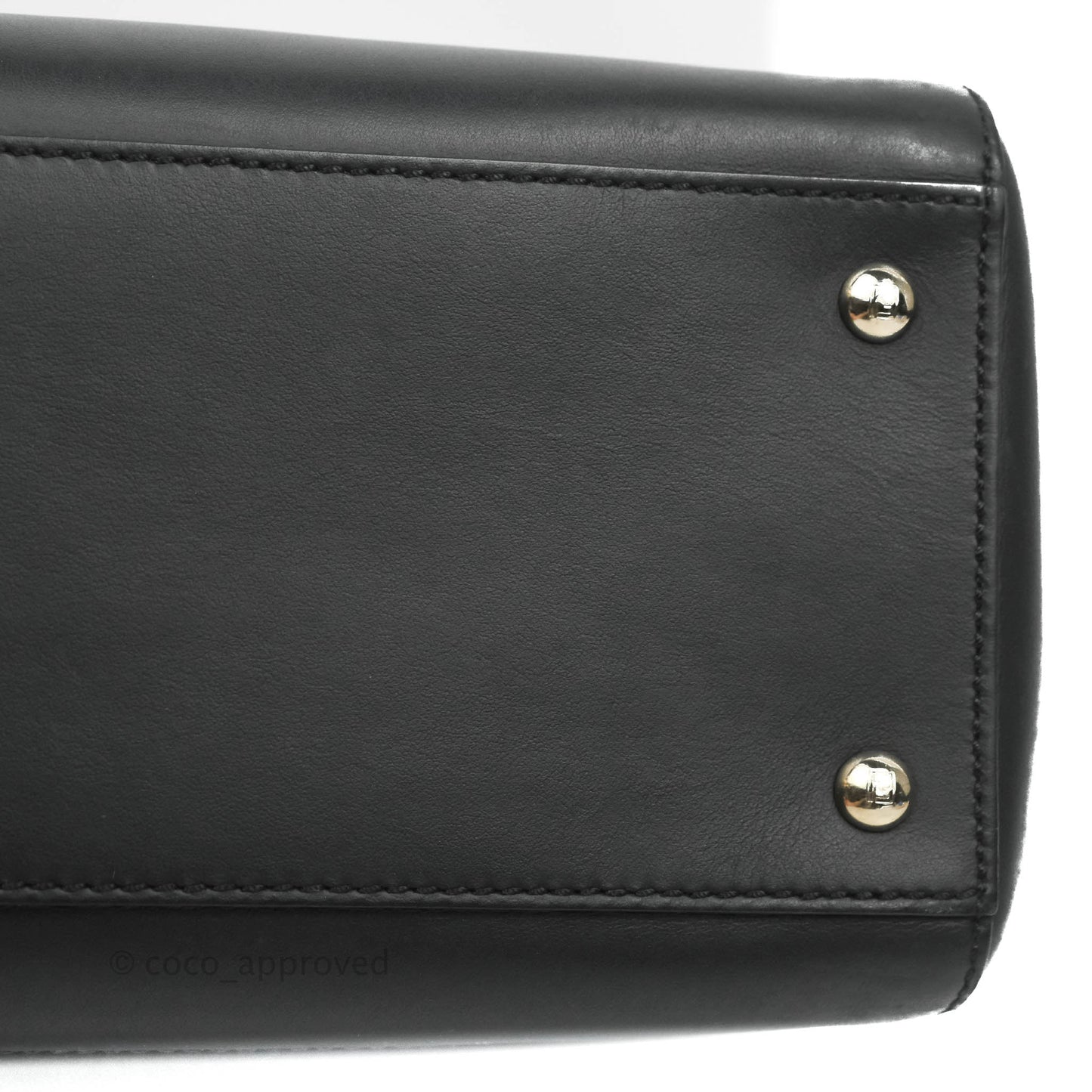 Fendi DotCom Satchel Bag Black Royal Blue Calfskin
