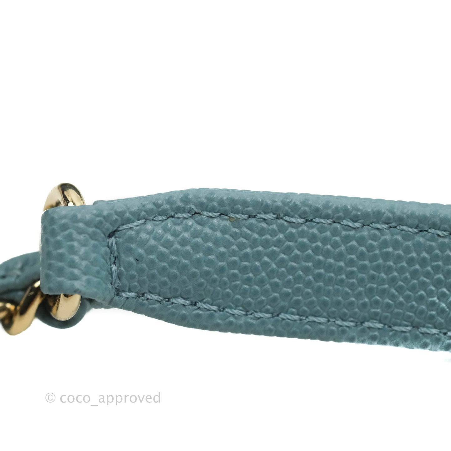 Chanel Small Coco Handle Chevron Blue Caviar Gold Hardware