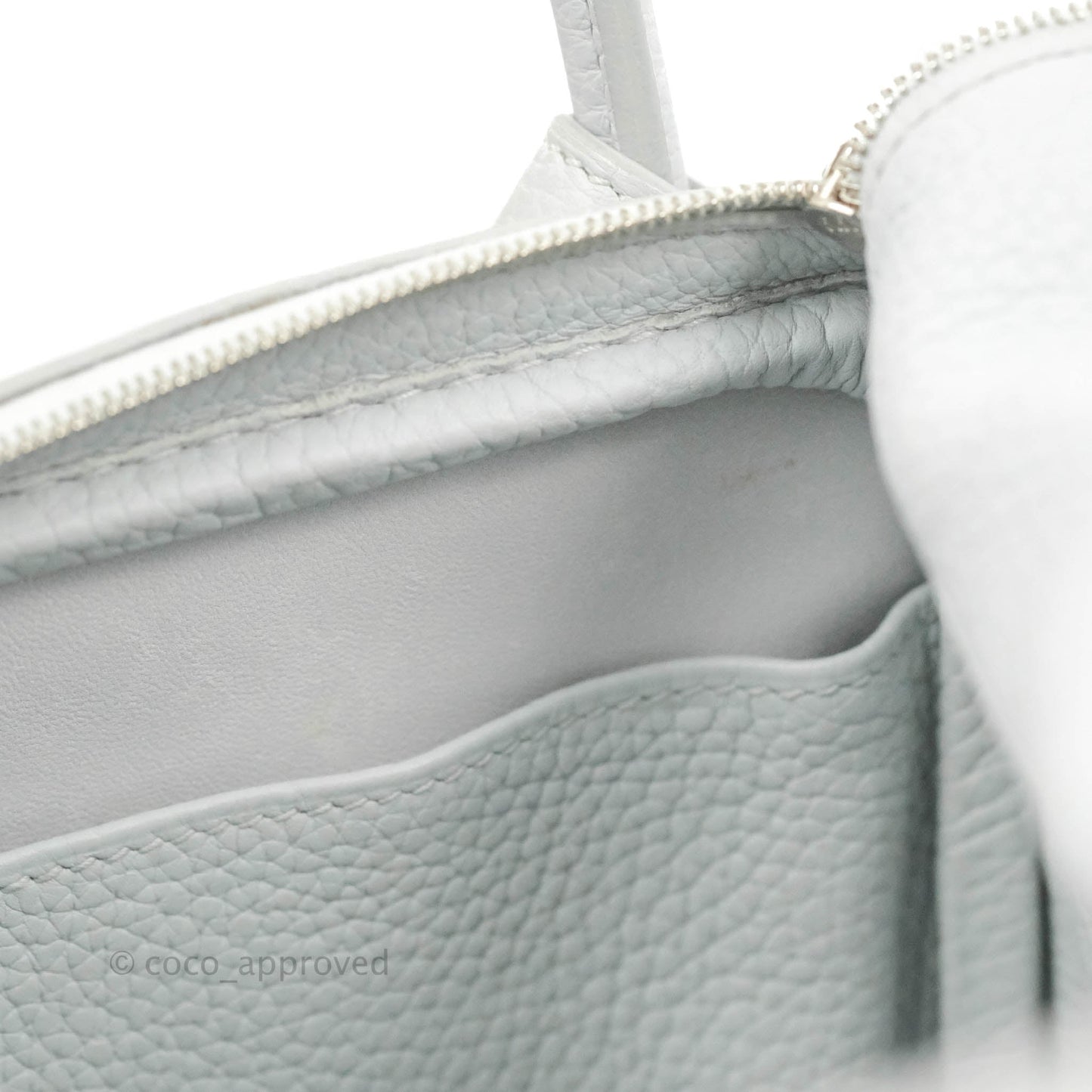 Hermès Lindy 26 Blue Glacier 8U Taurillon Clemence Palladium Hardware