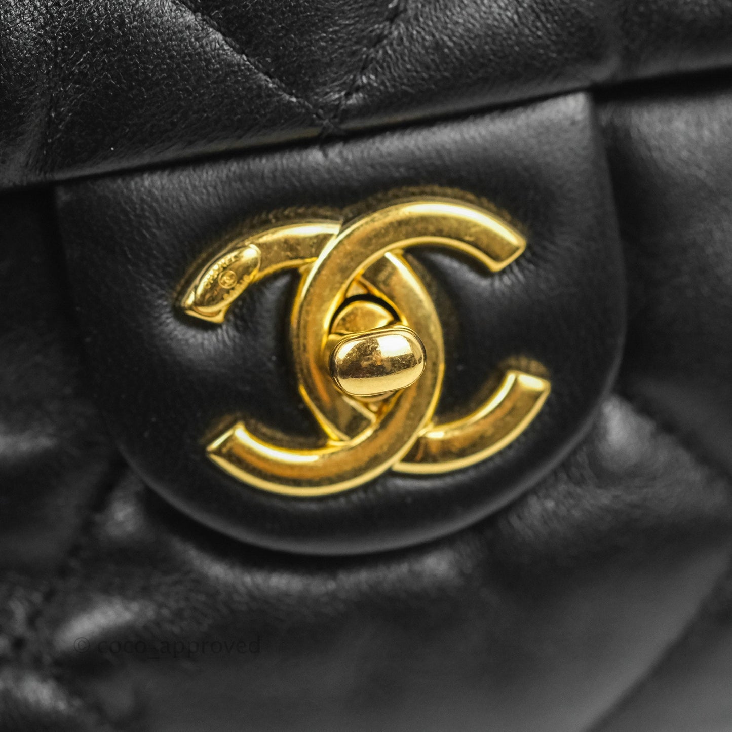 Chanel Small Flap Bag Black Lambskin Aged Gold Hardware 22-23FW