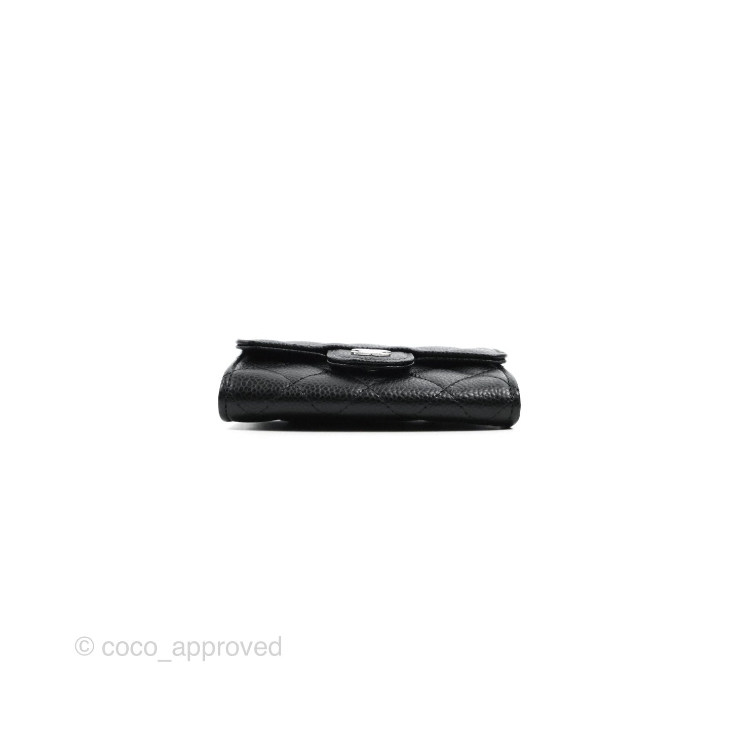 Chanel Classic Flap Card Holder Black Caviar Silver Hardware