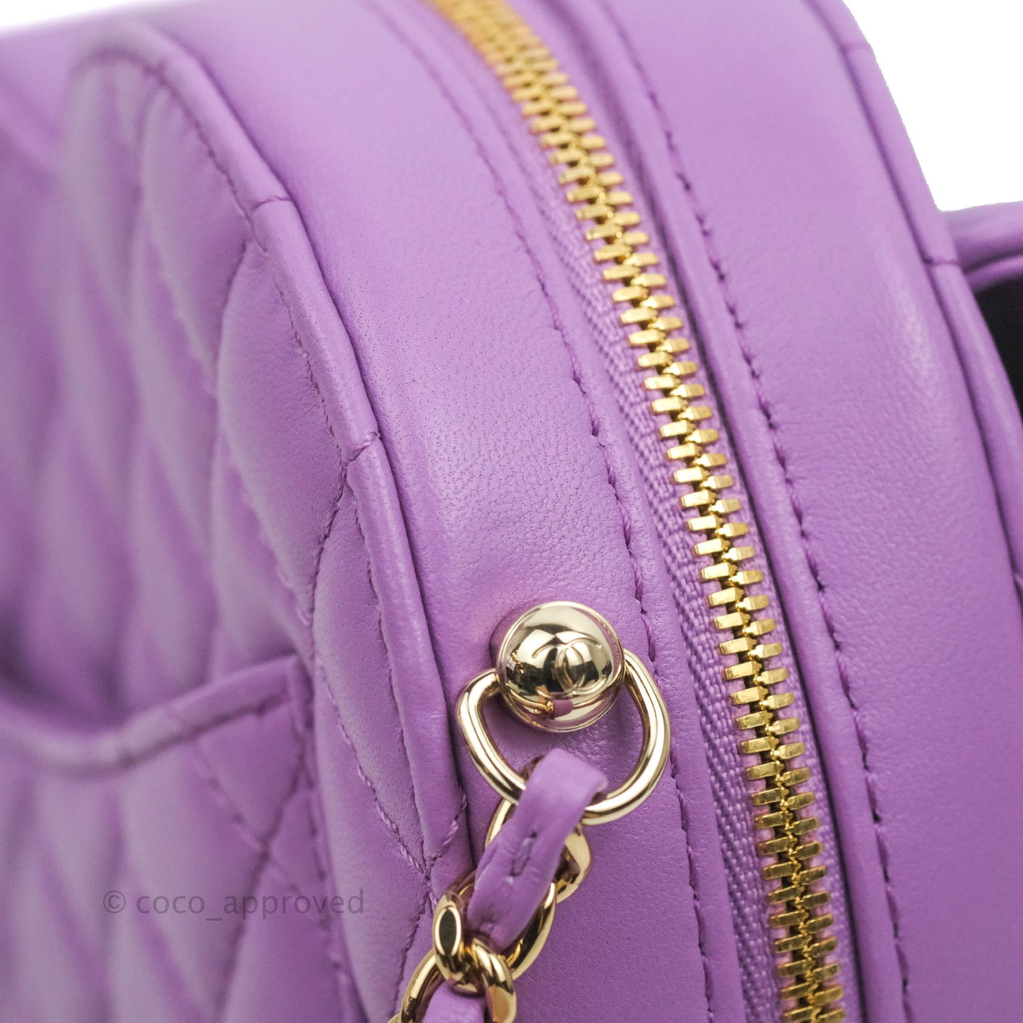 Chanel Large Heart Bag Purple Lambskin Gold Hardware 22S