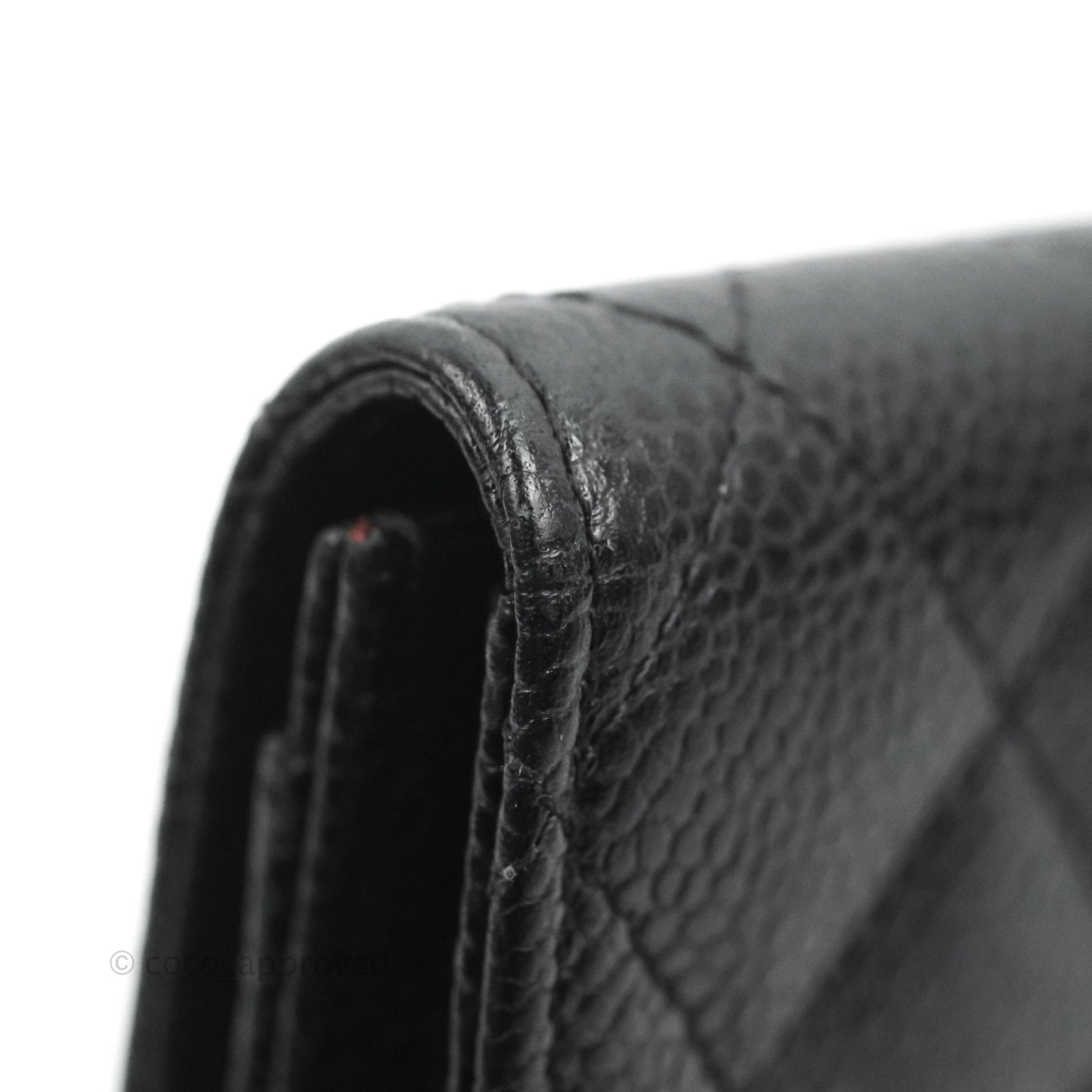 Chanel Quilted Flap Card Holder Black Caviar Gold Hardware