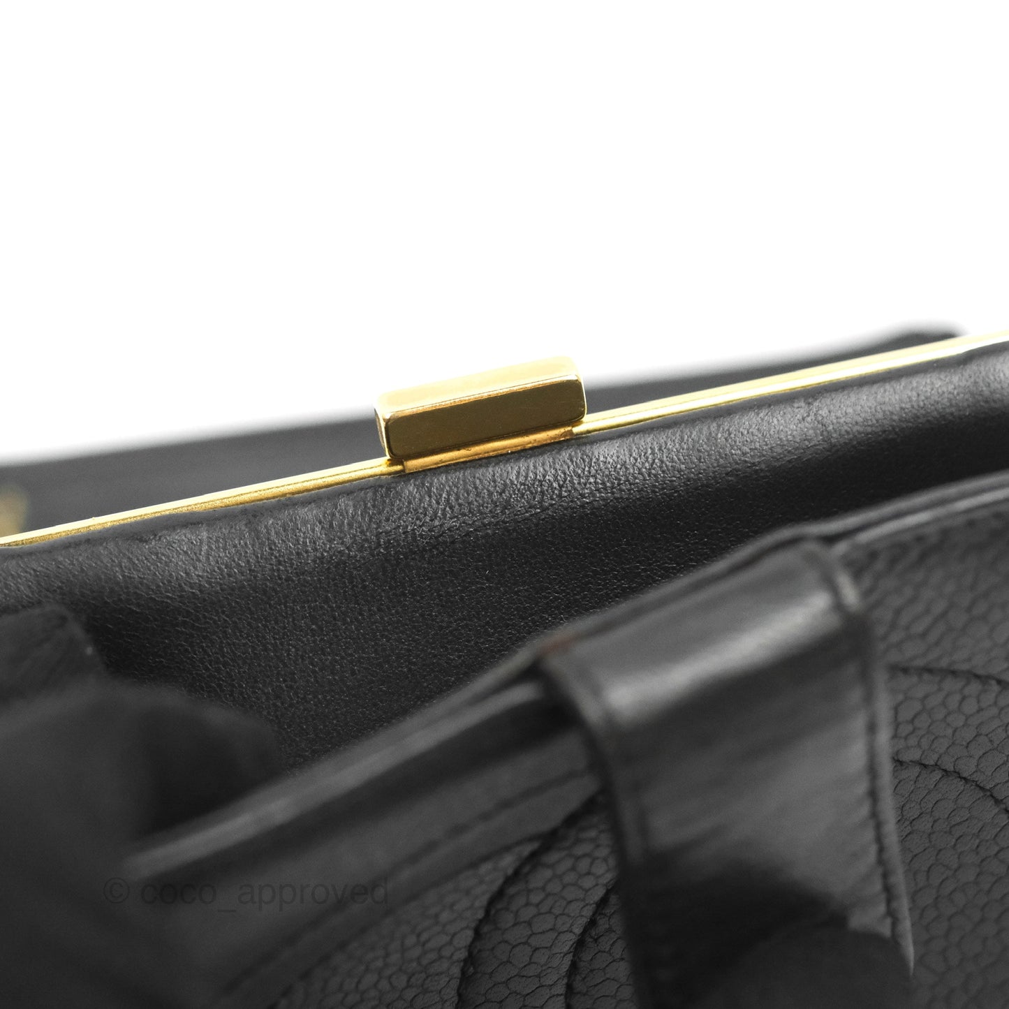 Chanel Vintage CC Wallet Black Caviar Gold Hardware