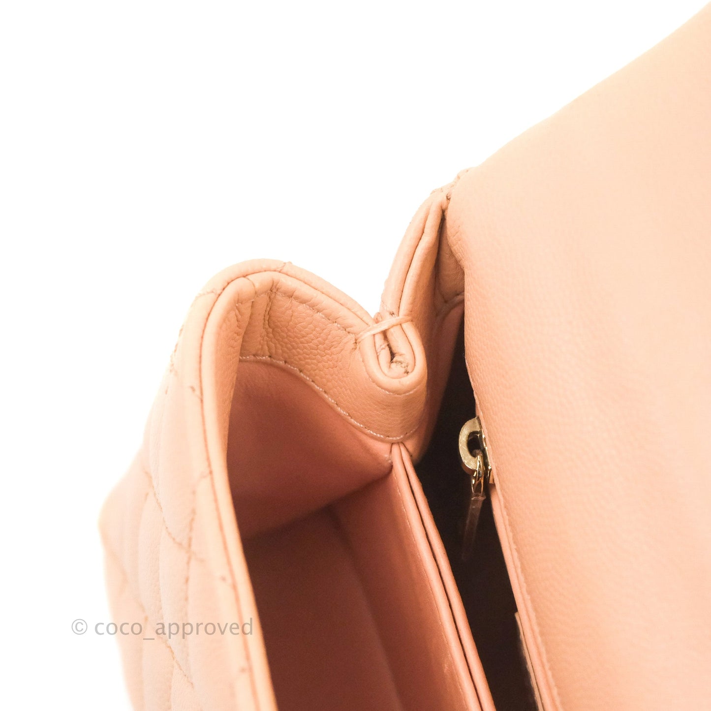 Chanel Mini Coco Handle Quilted Light Pink Caviar Gold Hardware