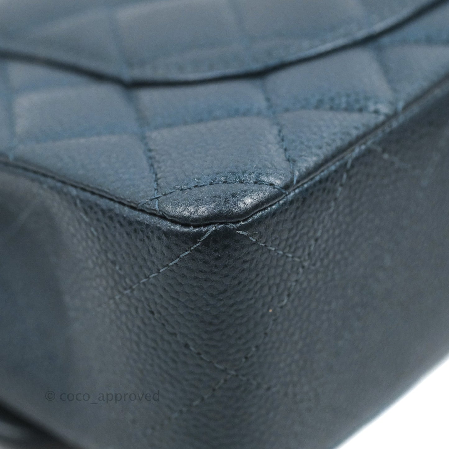 Chanel Small Classic Flap Quilted Iridescent Navy Caviar Gold Hardware 18S