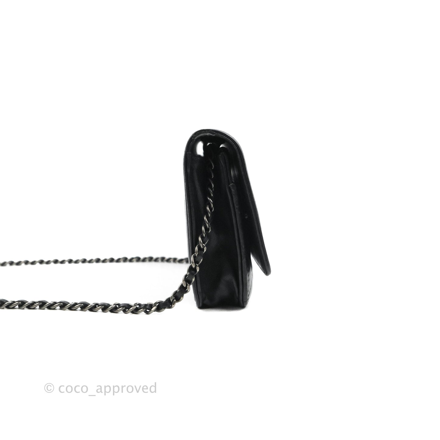 Chanel Boy Wallet on Chain WOC Black Lambskin Ruthenium Hardware