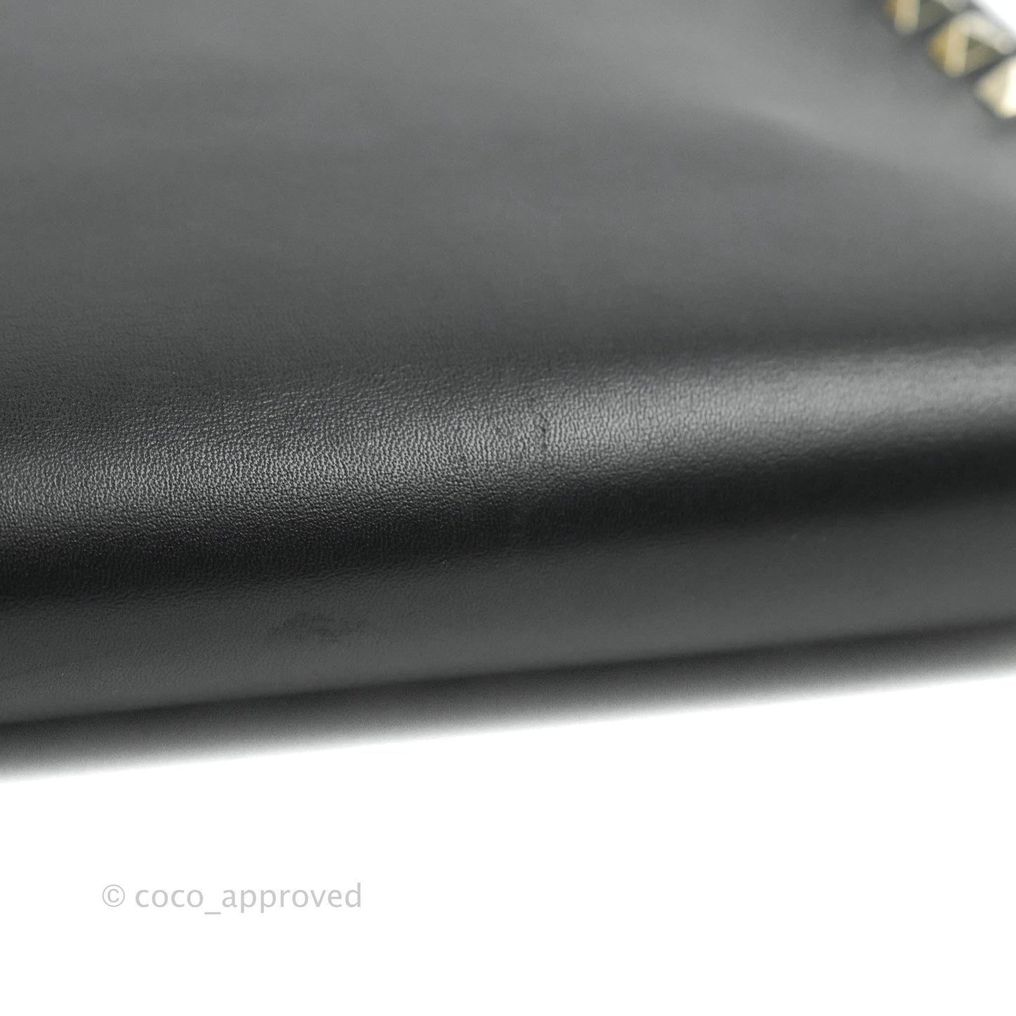 Valentino Nappa Rockstud Wristlet Clutch Black