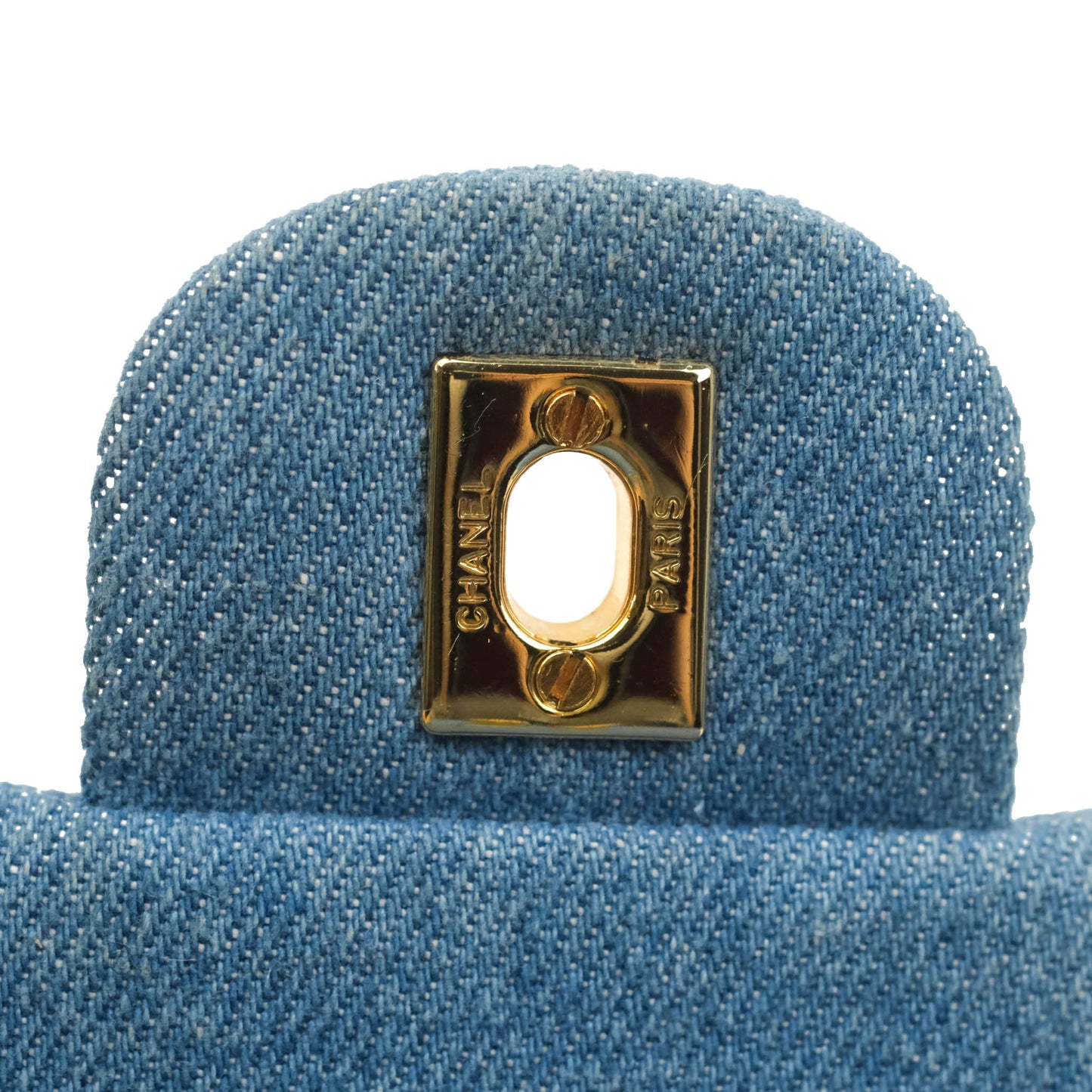 Chanel Vintage Classic Small S/M Flap Denim 24K Gold Hardware