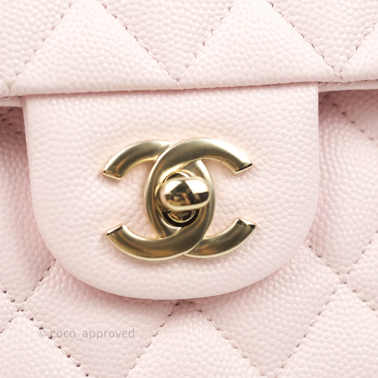 Chanel Classic M/L Medium Flap Quilted Pink Caviar Gold Hardware 22P