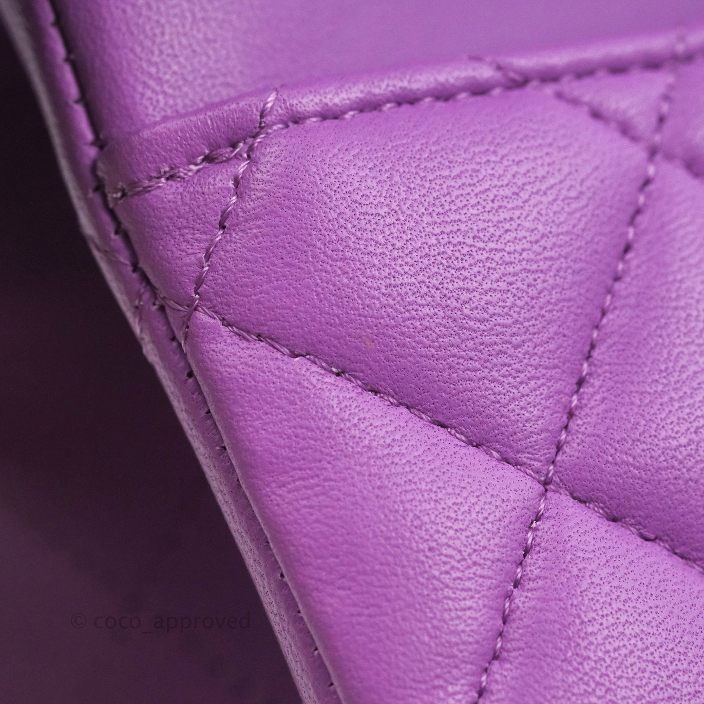 Chanel Classic M/L Medium Flap Quilted Purple Lambskin Silver Hardware 20C