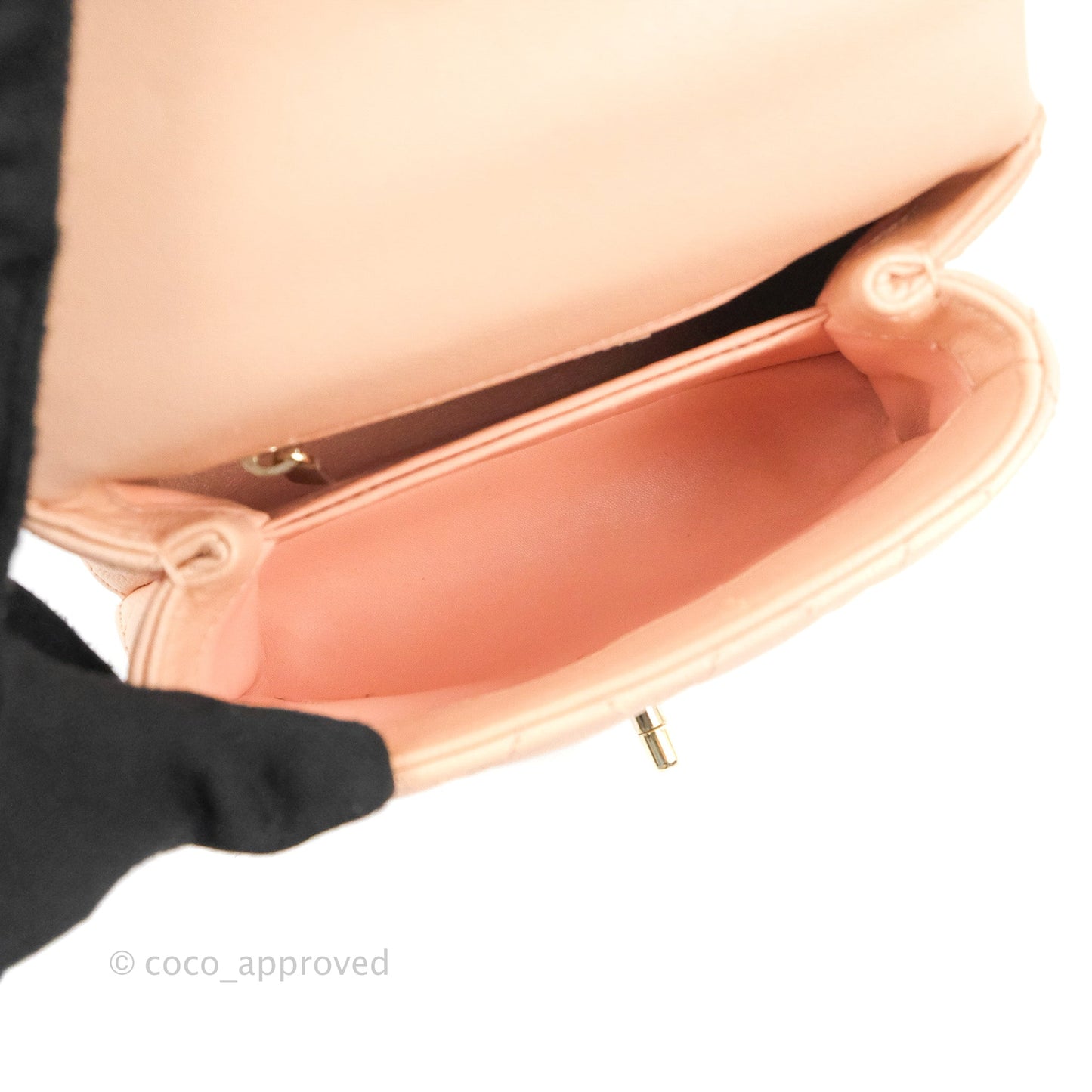 Chanel Mini Coco Handle Quilted Light Pink Caviar Gold Hardware