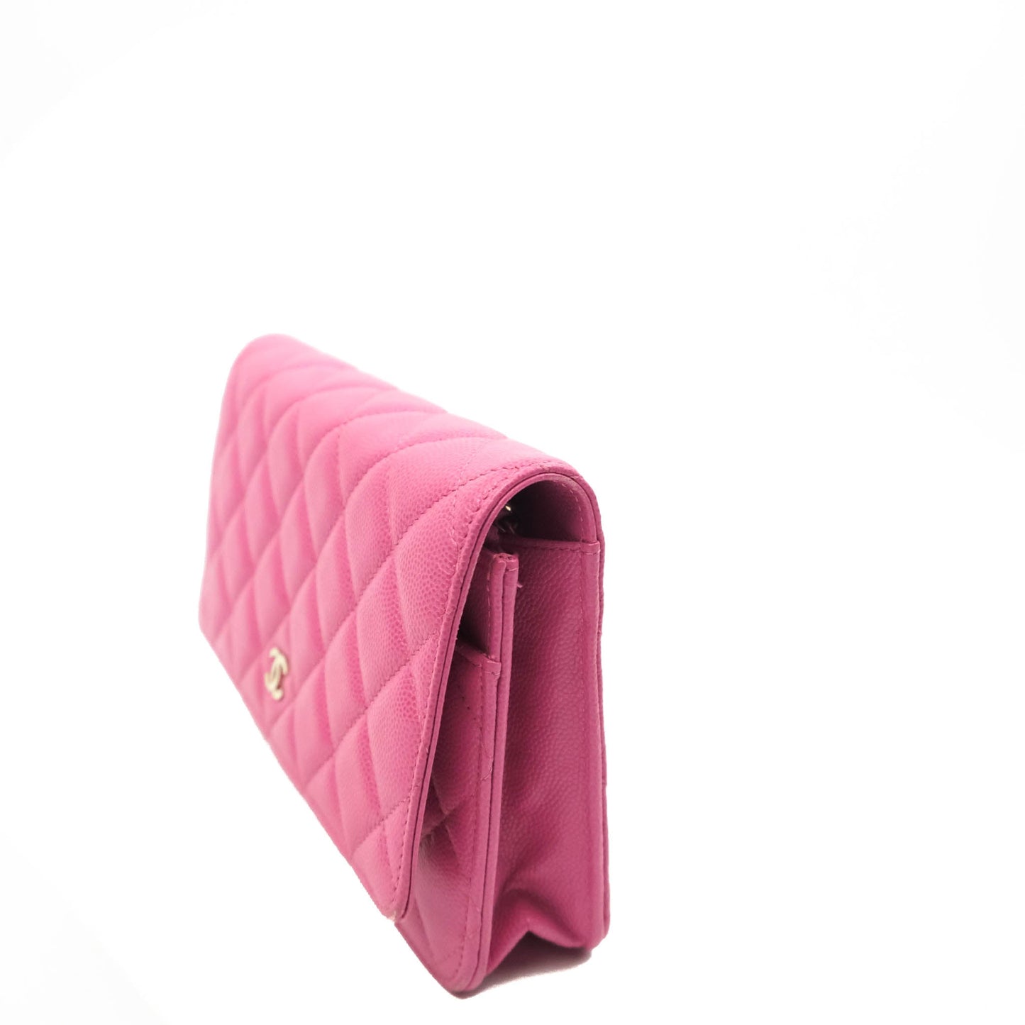 Chanel Quilted Wallet on Chain WOC Pink Caviar Gold Hardware
