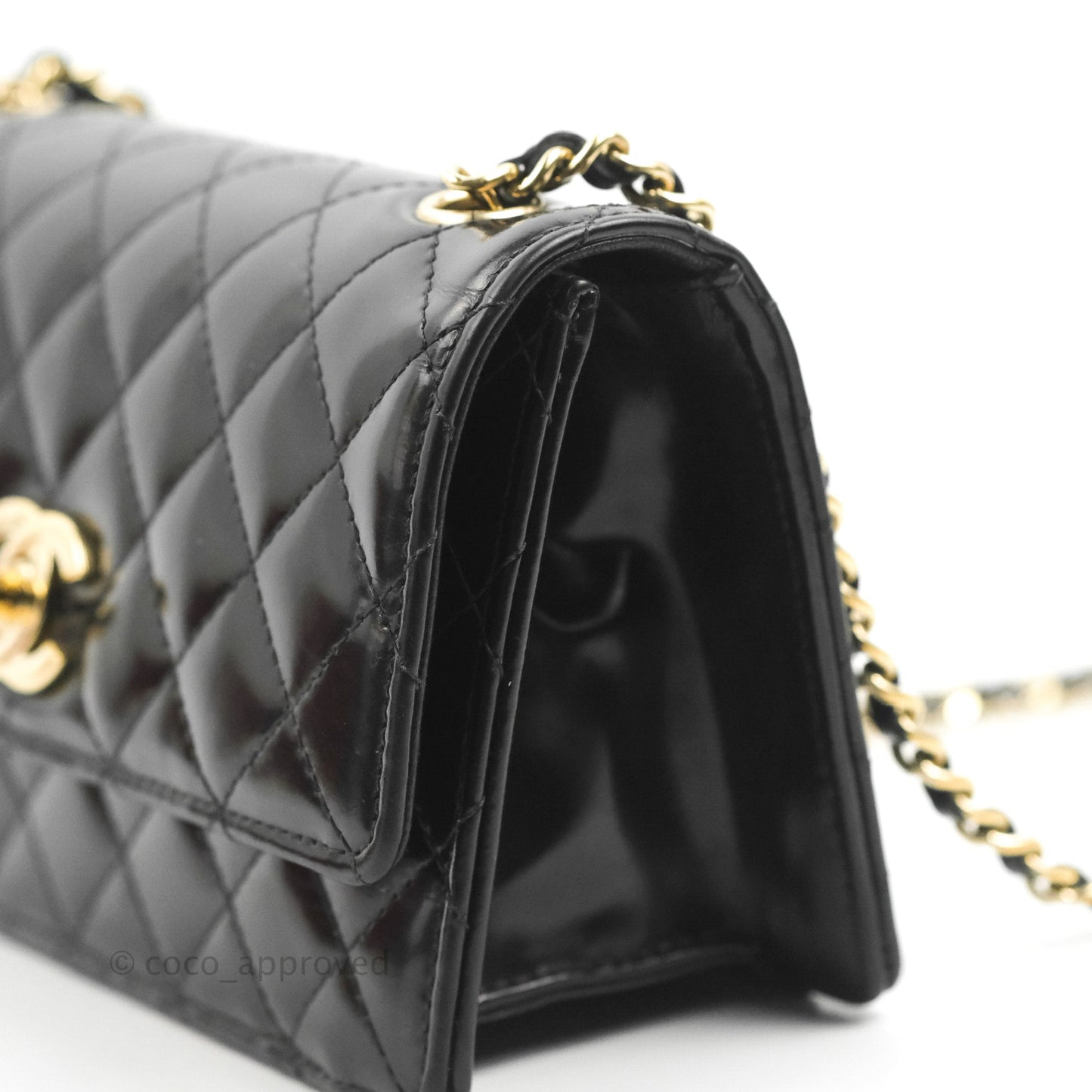Chanel Mini Flap Clutch with Chain Black Gold Hardware