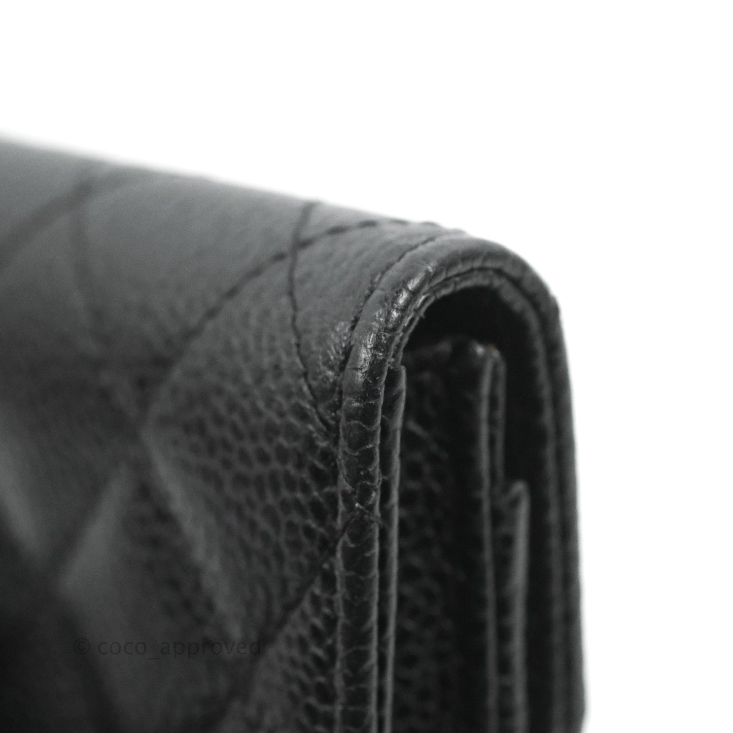 Chanel Quilted Flap Card Holder Black Caviar Gold Hardware