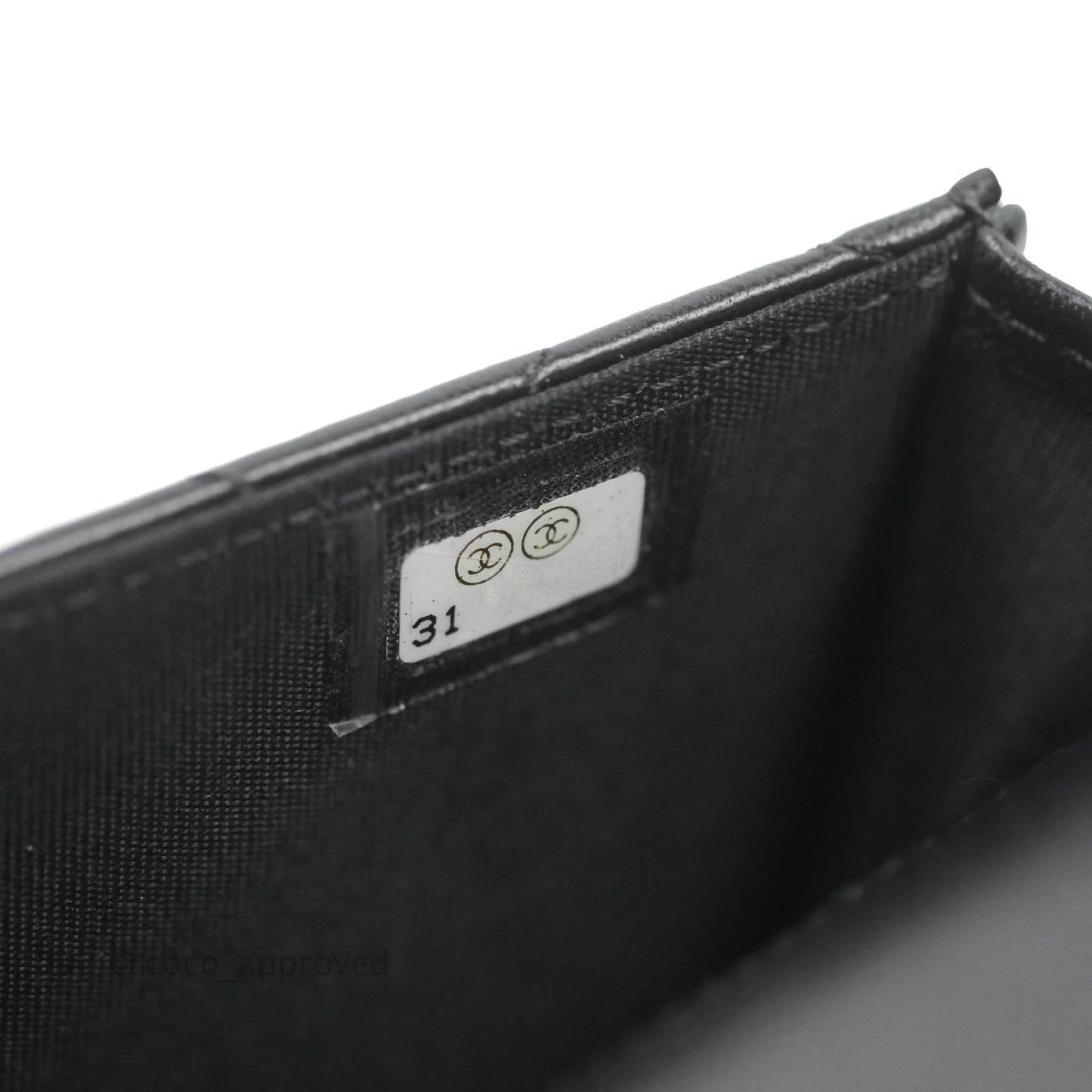 Chanel Flap Coin Purse With Chain Black Lambskin Aged Gold Hardware