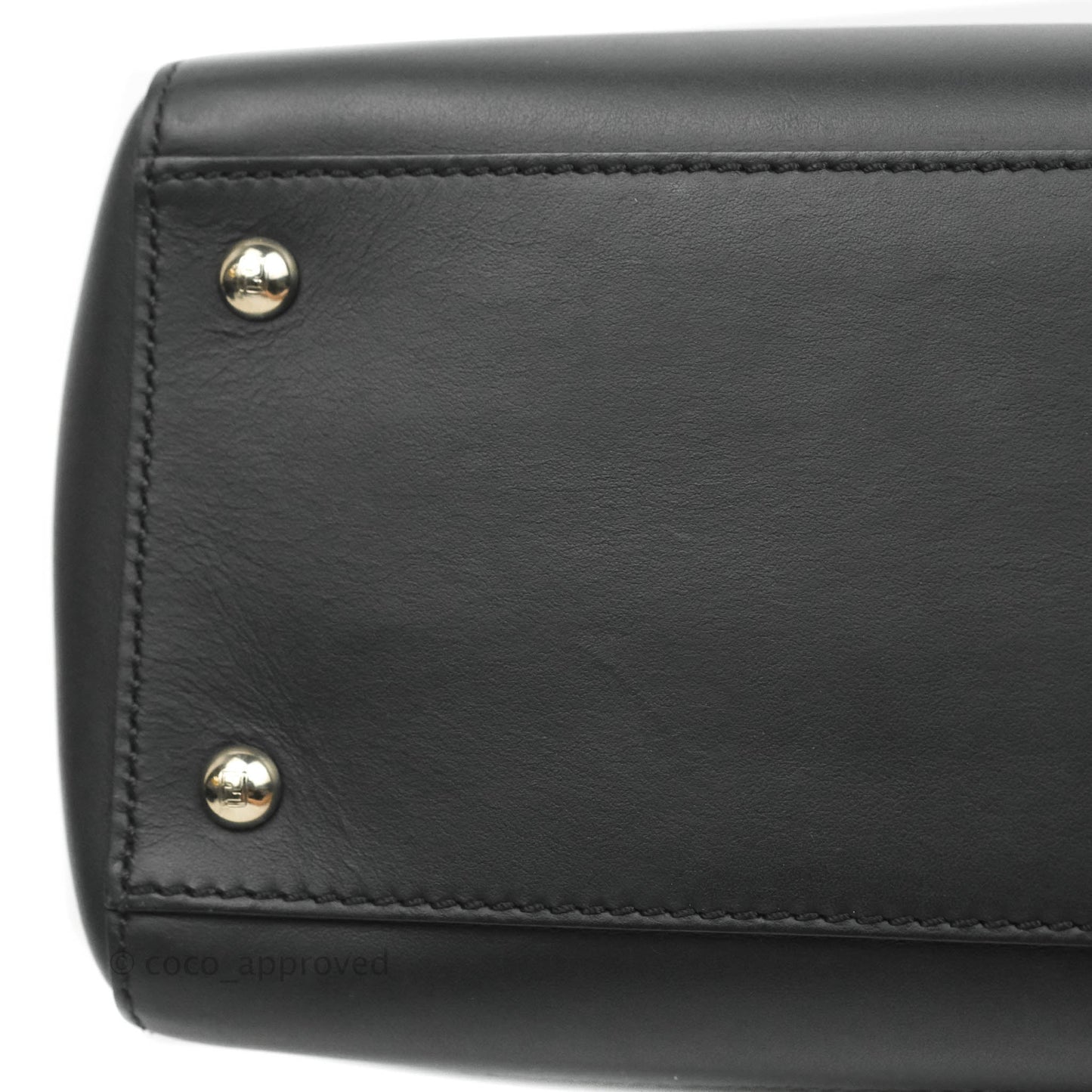 Fendi DotCom Satchel Bag Black Royal Blue Calfskin